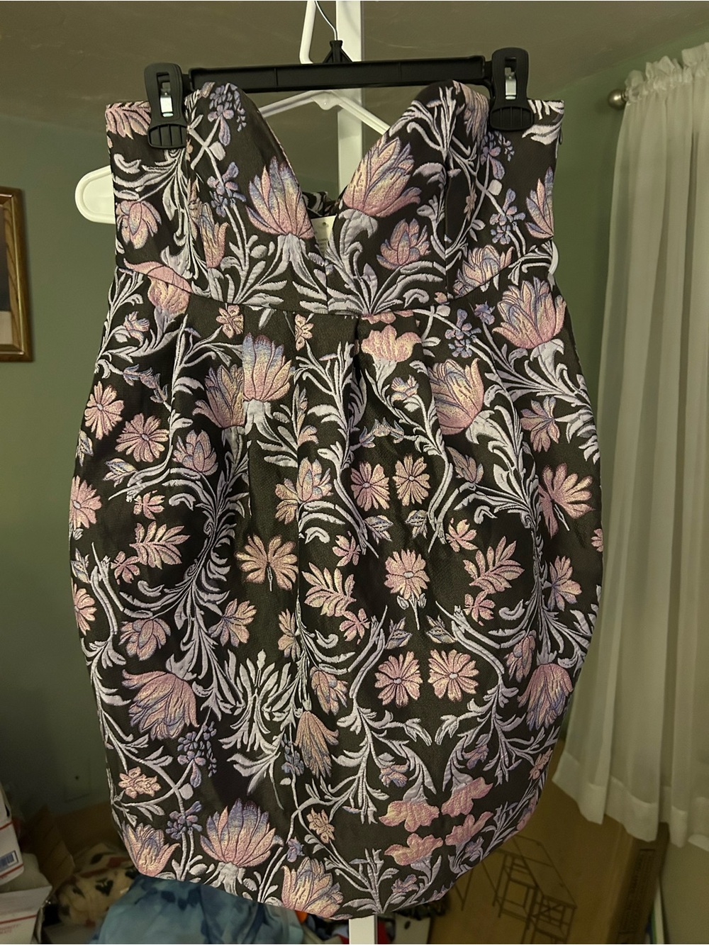 Free People  Strapless Floral Jacquard Cocktail Dress